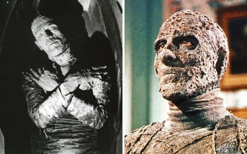 Universal's The Mummy 1932 (Boris Karloff) and Hammer's The Mummy 1958 (Christopher Lee).