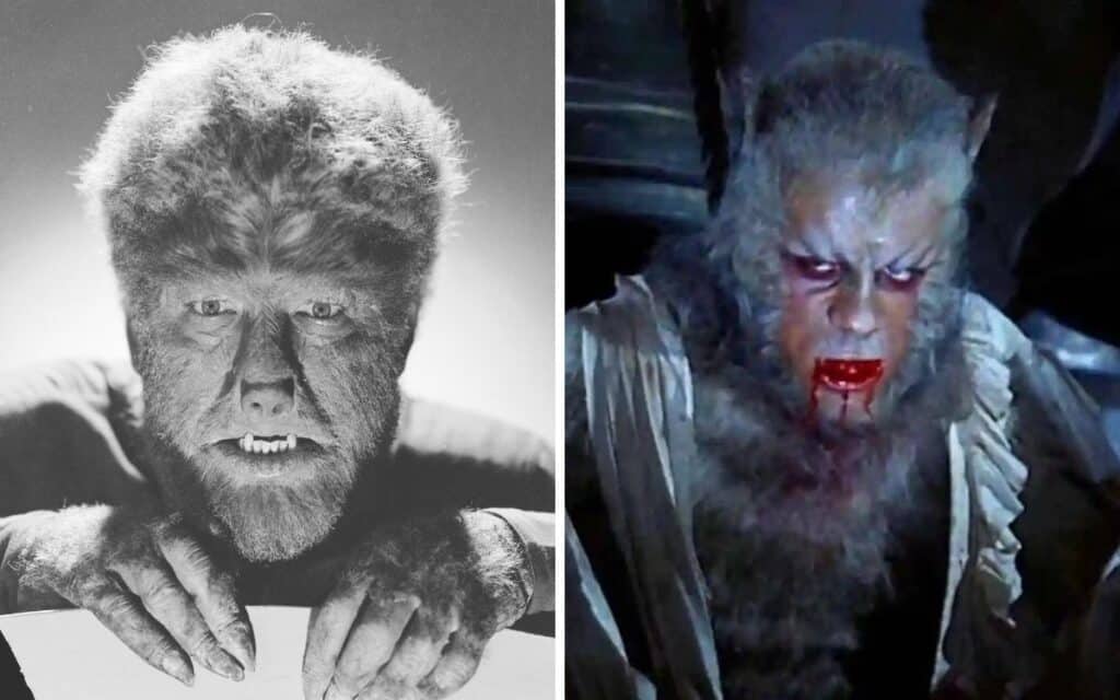 The Wolf Man 1941 (Lon Chaney Jr) and Hammer's Curse of the Werewolf 1961 (Oliver Reed).