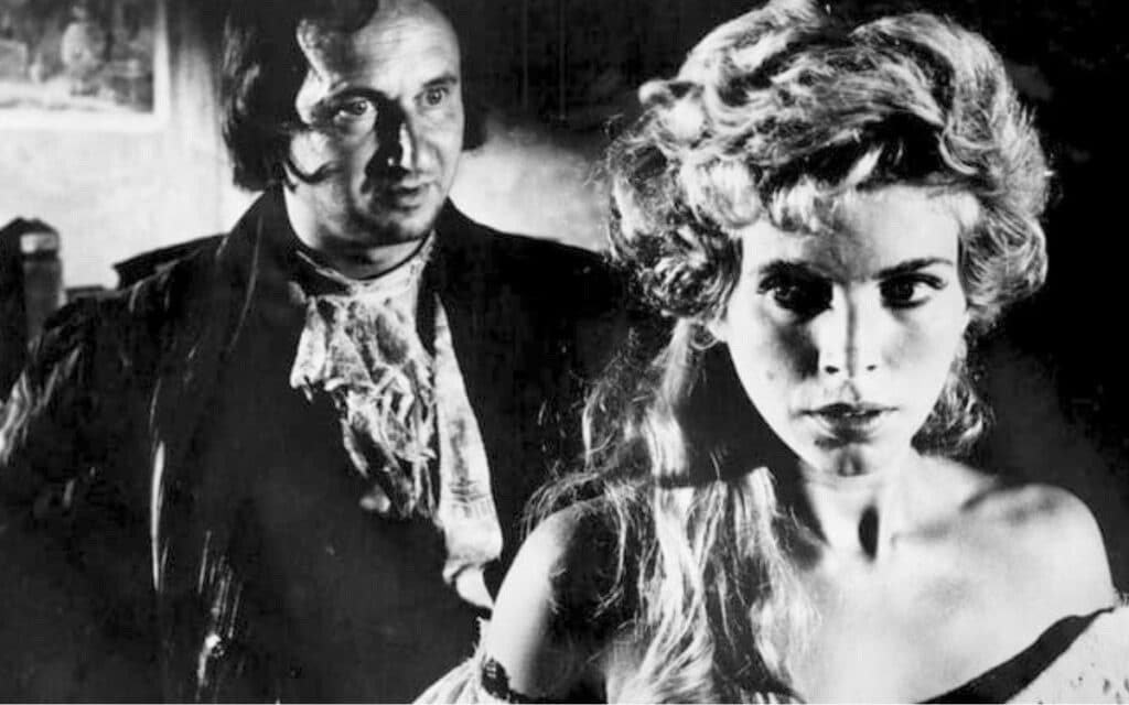 Donald Pleasence and Billie Whitelaw in Flesh and the Fiends 1960.