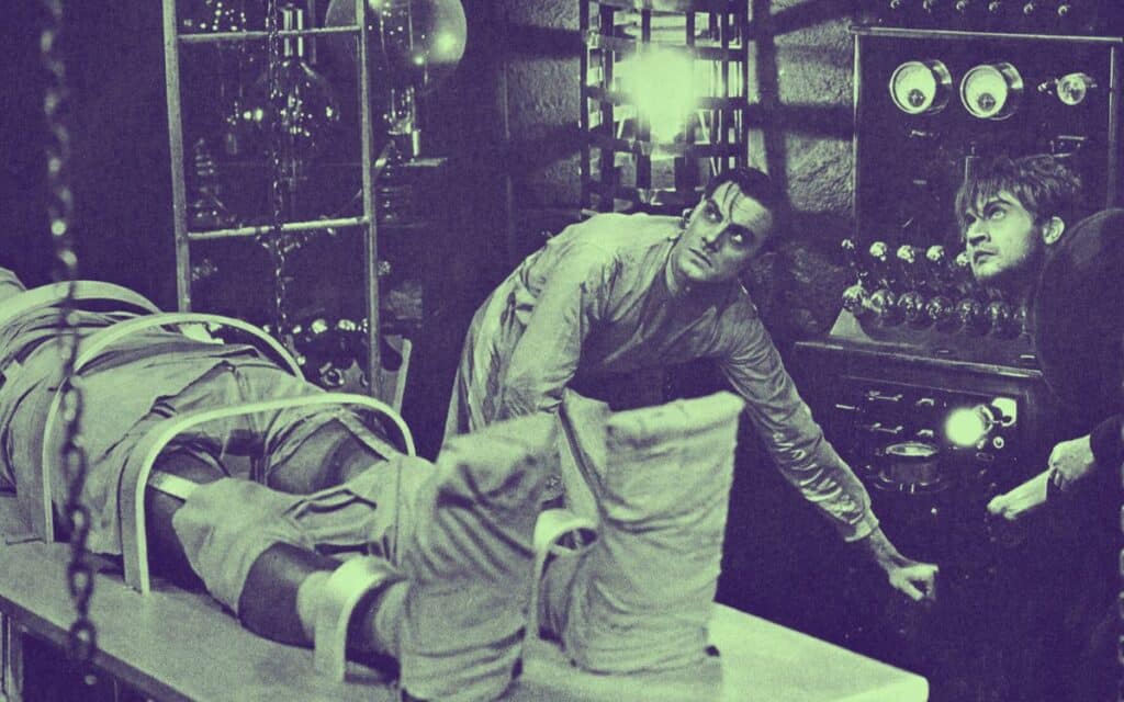 Mary Shelley's Frankenstein - a scene from the most famous screen version, Frankenstien1931.